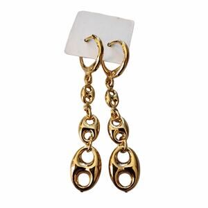 2FOR$30 - Gold tone Pop Top Link Drop Earrings